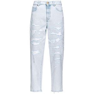 PINKO Women's Distressed Straight Leg Jeans Women MOONWASH Pants
